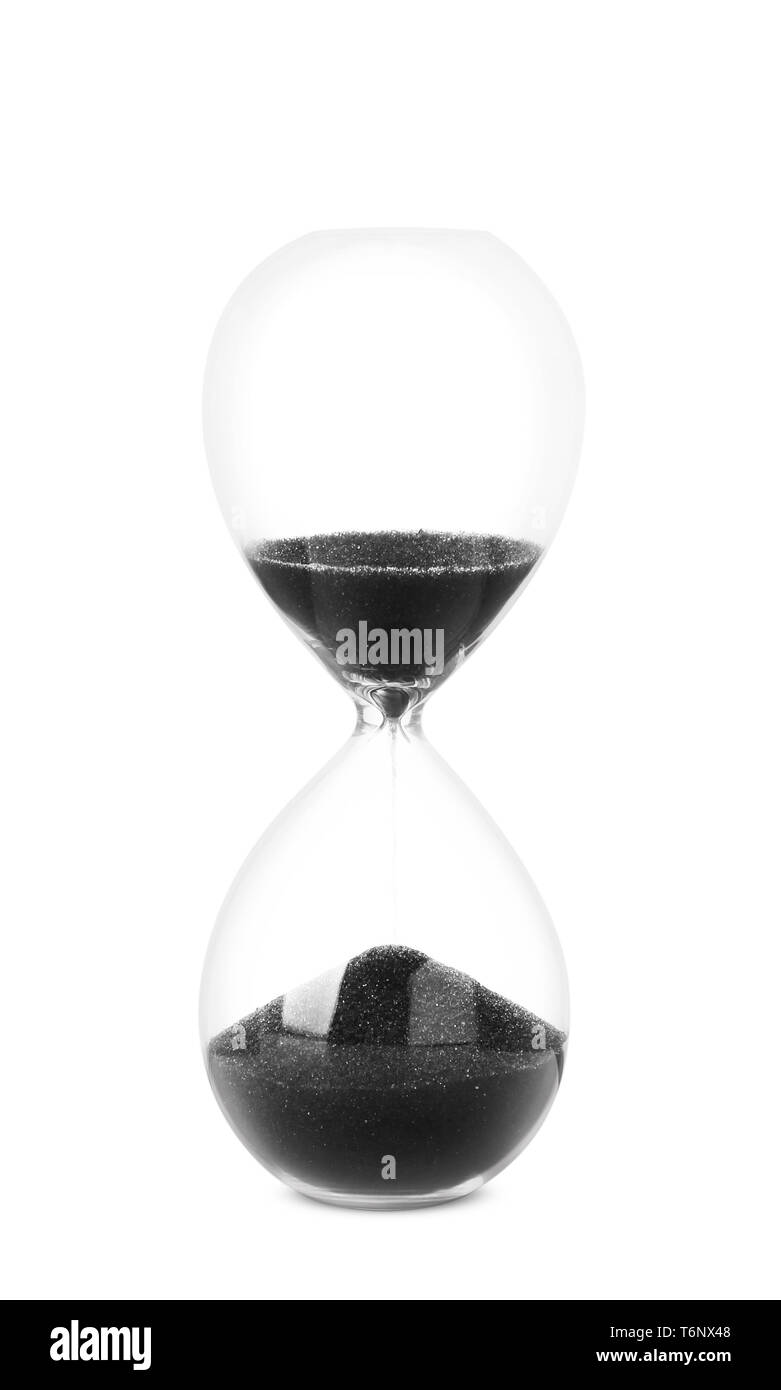 Hourglass sur fond blanc. Concept de gestion du temps Banque D'Images