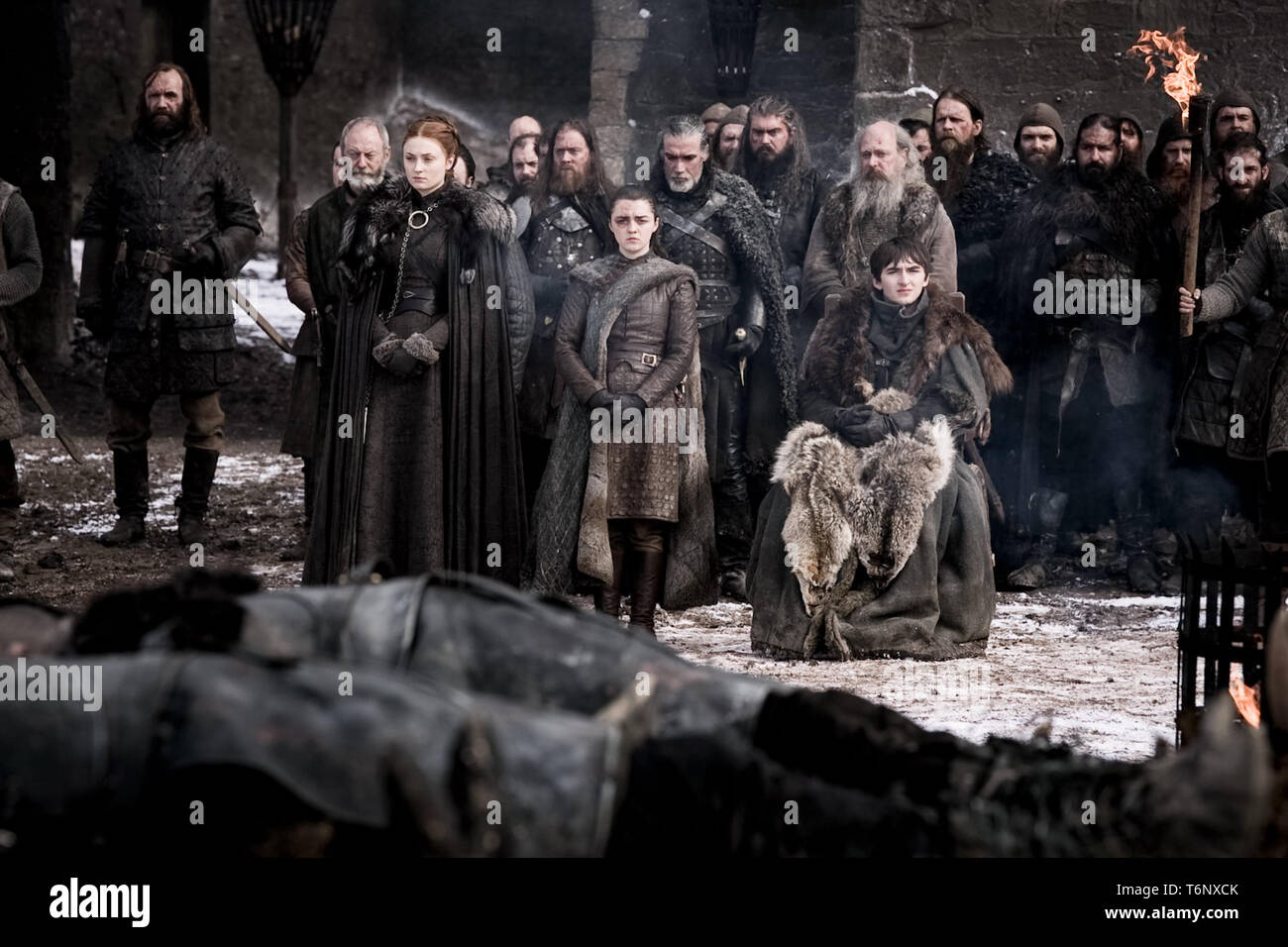 Rory McCann, Liam Cunningham, Sophie Turner, Maisie Williams, Isaac  Hemsptead Wright, 'Game of Thrones' Saison 8, épisode 4 (2019) Crédit photo  : HBO / Les archives d'Hollywood Photo Stock - Alamy