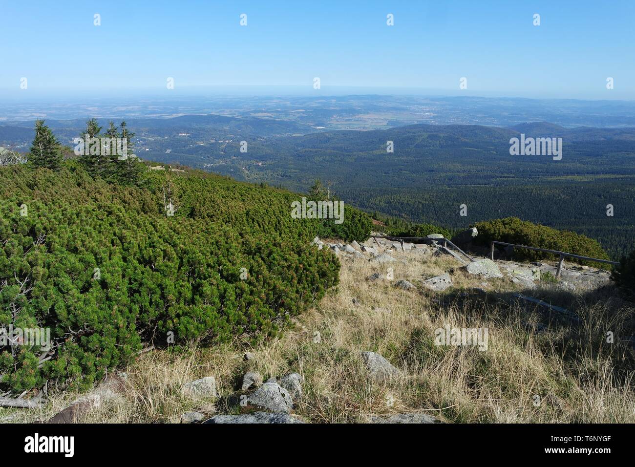 Monts des Géants. Vue depuis l'Szrenica Banque D'Images