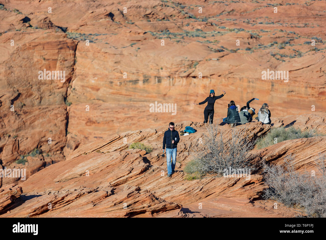 Page, 27 nov. : Les gens prennent des photos de paysage, les roches spécial le Nov 27, 2015 à Page, Arizona Banque D'Images