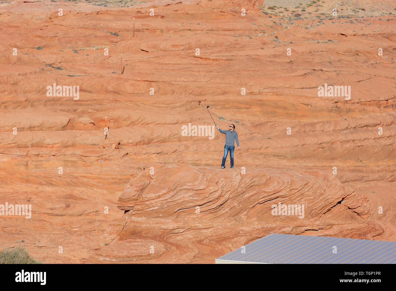 Page, 27 nov. : Les gens prennent des photos de paysage, les roches spécial le Nov 27, 2015 à Page, Arizona Banque D'Images