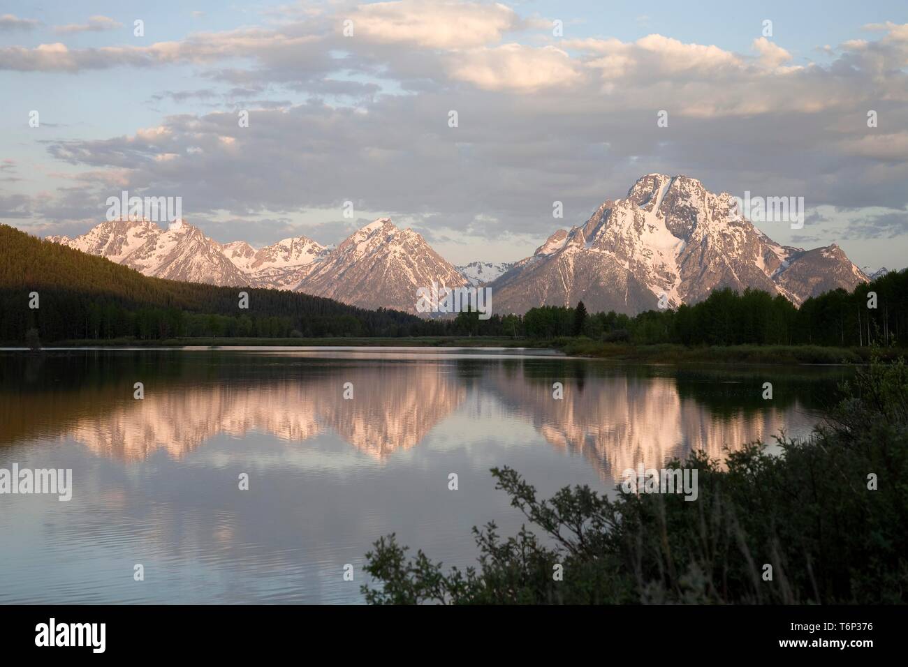 Vue sur le lac Jackson à Grand Teton Range, Grand Teton National Park, Wyoming, USA Banque D'Images