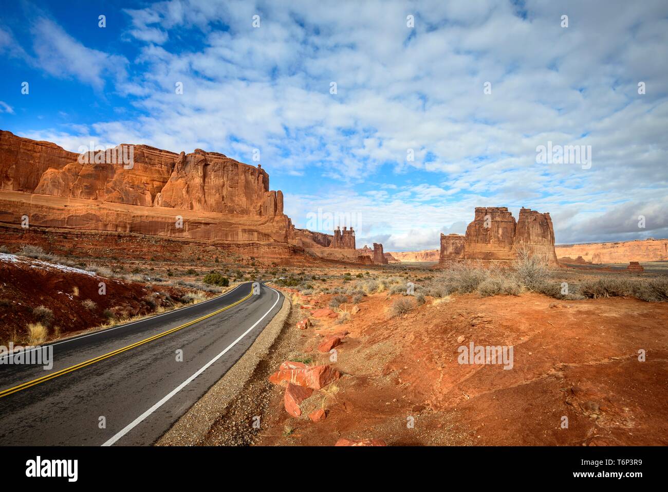 Arches Scenic Drive, Arches National Park, Utah, USA Banque D'Images