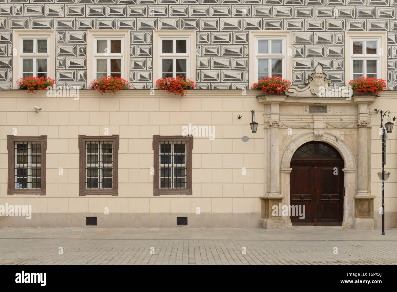 Le seul immeuble du début du Baroque à Cracovie, Pologne. Banque D'Images