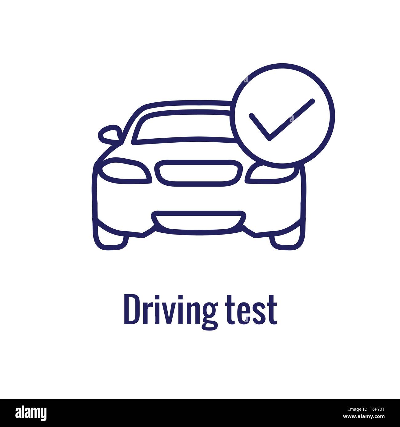 Test Pilotes & Licence Icon Set et Web bannière d'en-tête Illustration de Vecteur