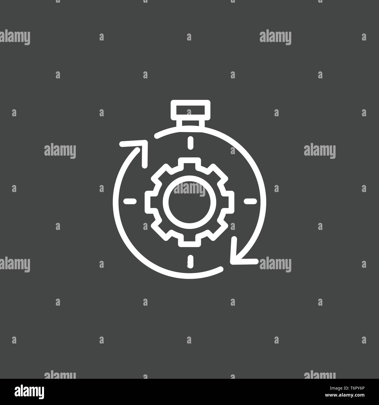 L'icône w Gestion du temps, dépêchez-vous, la date limite et à l'heure symbolique Illustration de Vecteur