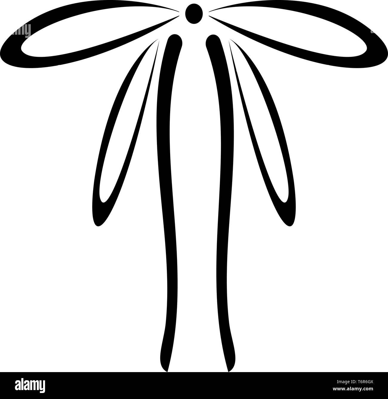 Rubans d'emballage avec Bow concept ornement ruban décoratif cadeau bow curl présente icon noir vector illustration couleur style plat simple image Illustration de Vecteur