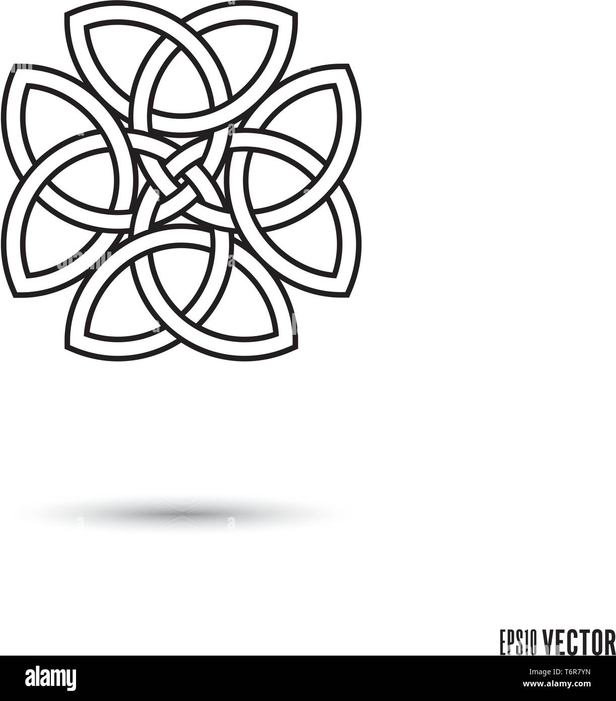 Clover Celtic knot, symboles entrelacés triquetra ruban infini contours vector illustration Illustration de Vecteur
