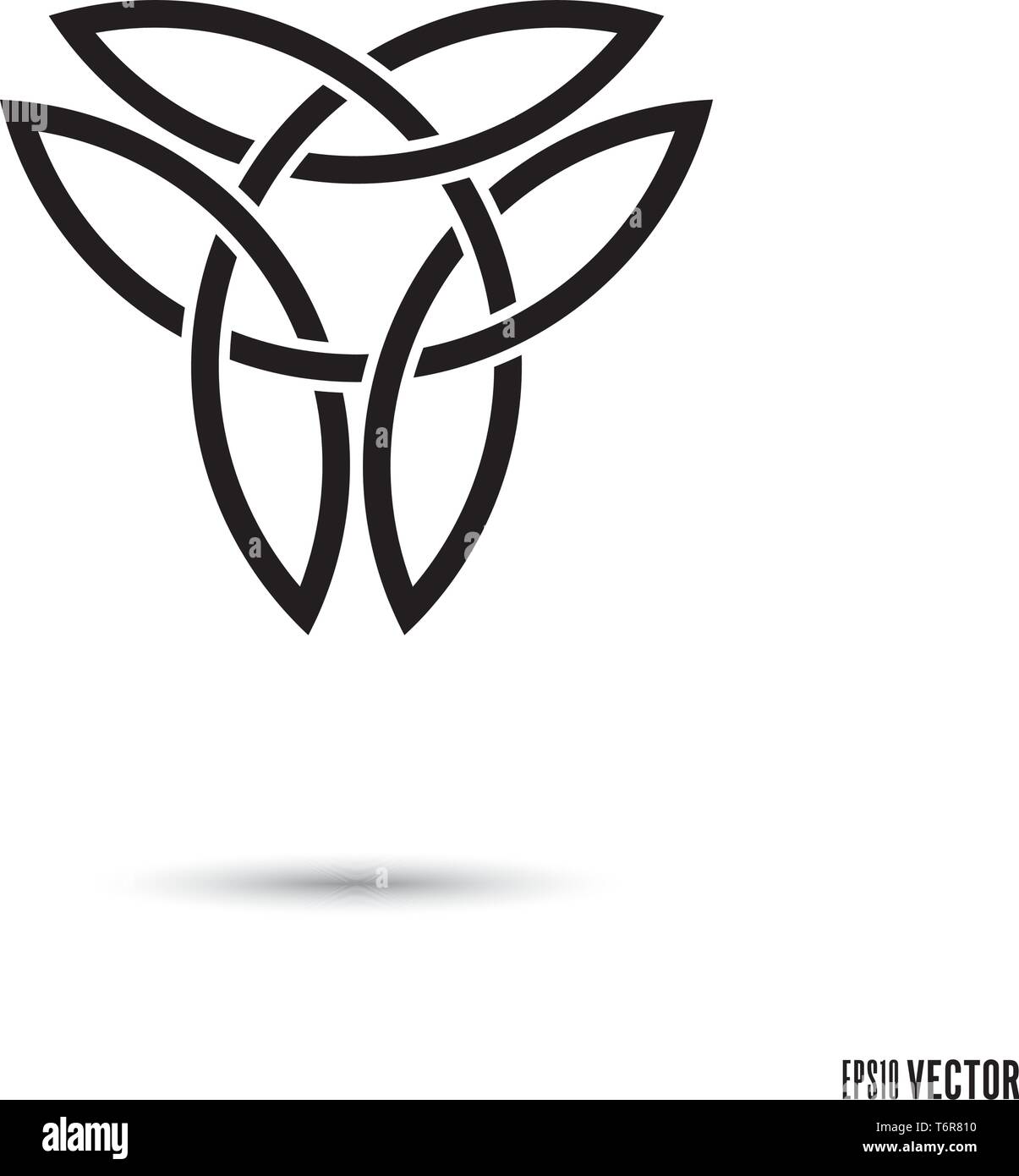 Noeud celtique, symbole triquetra double entrelacés rubans sans fin vector illustration Illustration de Vecteur