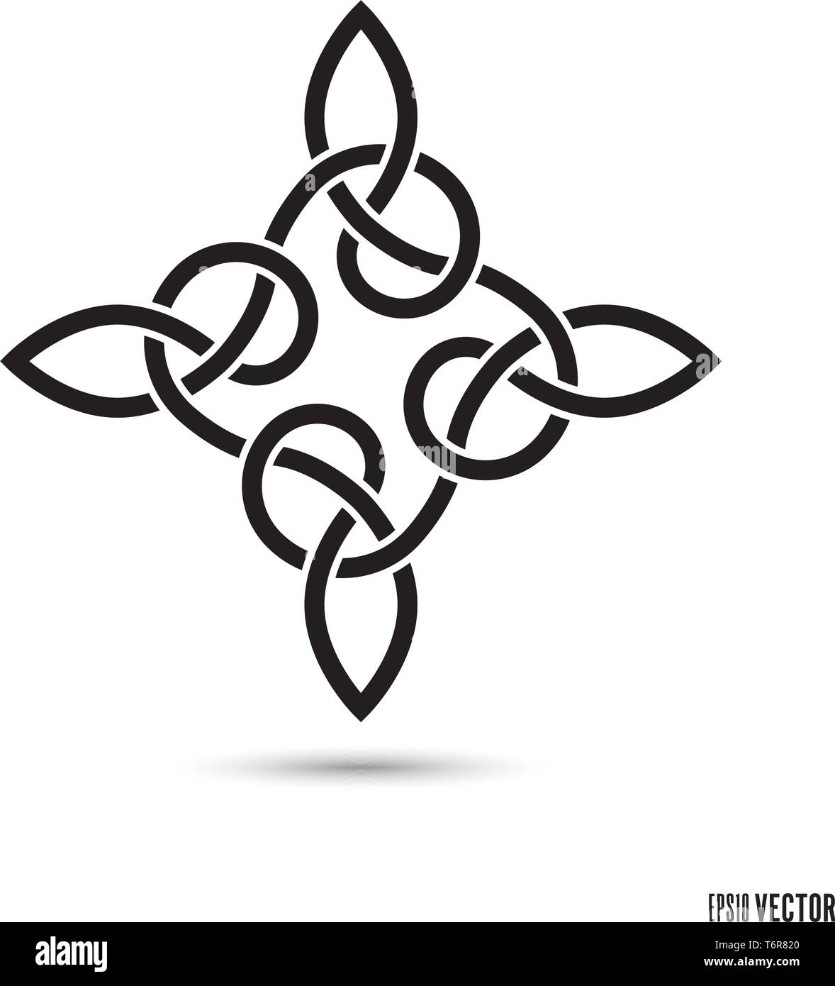 Noeud celtique, symbole entrelacés rubans sans fin vector illustration Illustration de Vecteur