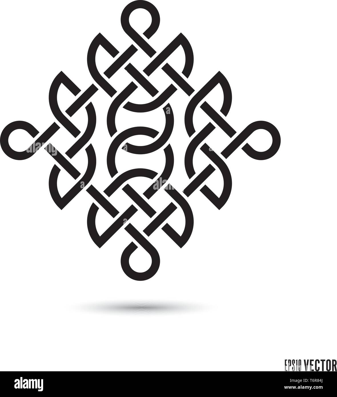 Noeud celtique, symbole des rubans entrelacés vector illustration Illustration de Vecteur