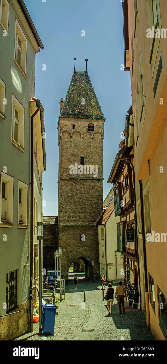 Ulm, Tower Street, Metzgerturm Unter der Metzig Banque D'Images