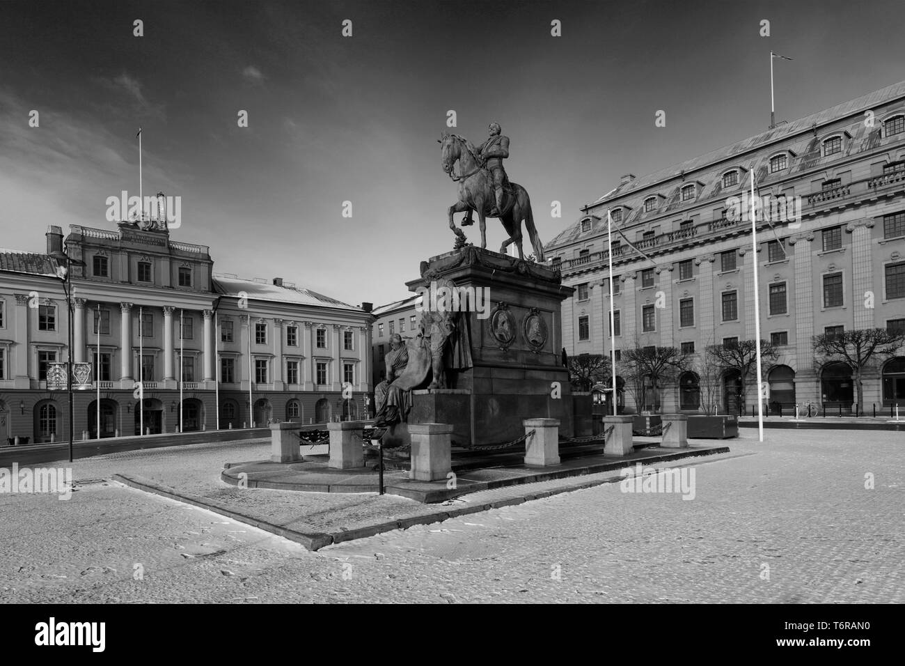 Statue équestre de Gustolf II Adolf, la place Gustav Adolf, Ville de Stockholm, Suède, Europe Banque D'Images