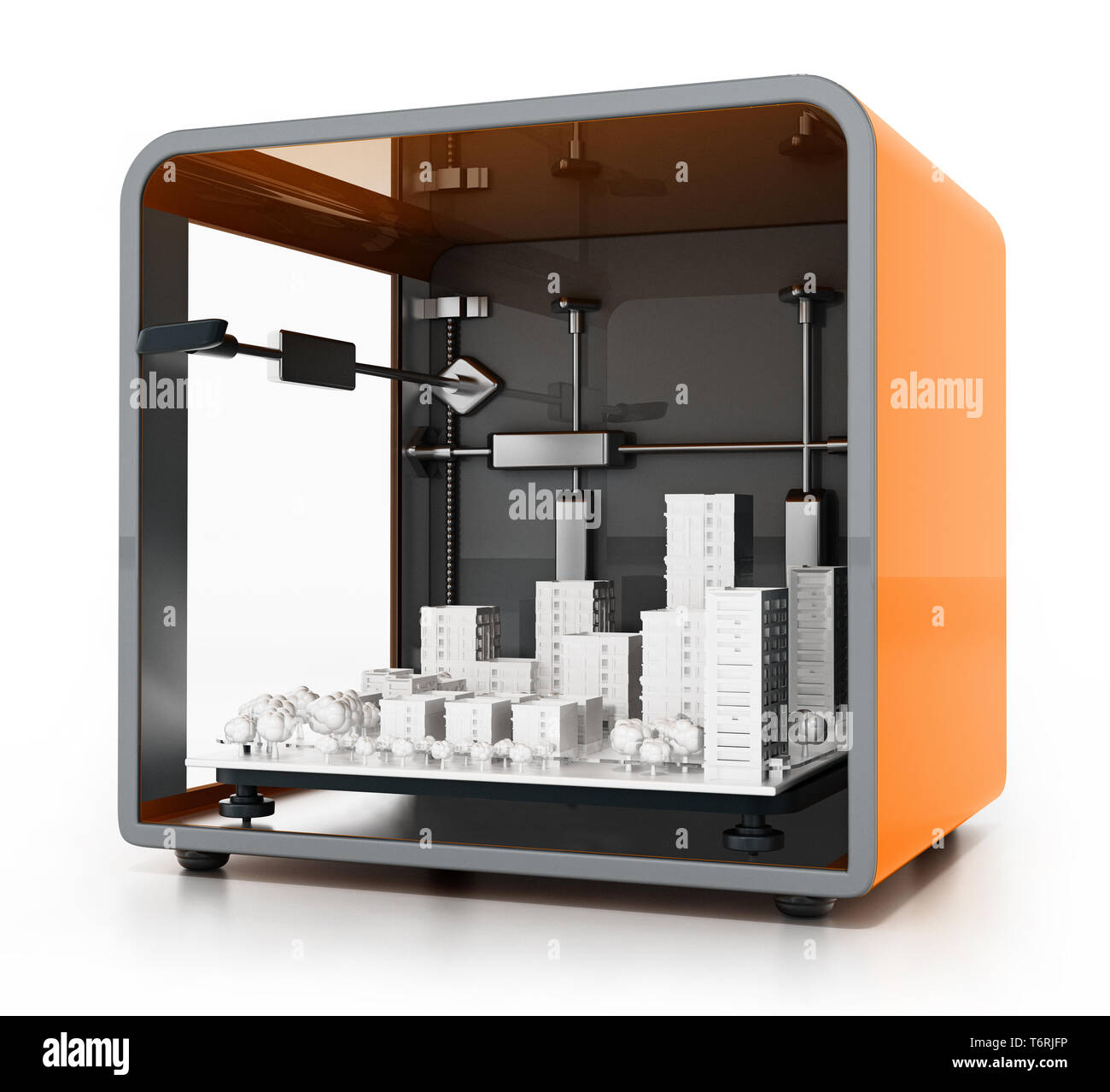 Modèle architectural imprimé dans une imprimante 3D. Dimensions 3D. Banque D'Images