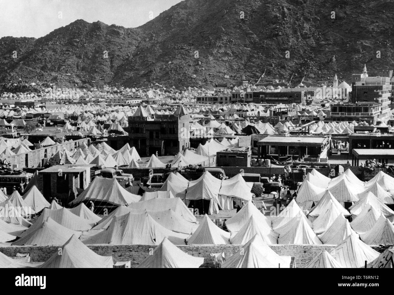 L'Arabie saoudite, Mina, les tentes de pèlerins, 1964 Photo Stock - Alamy