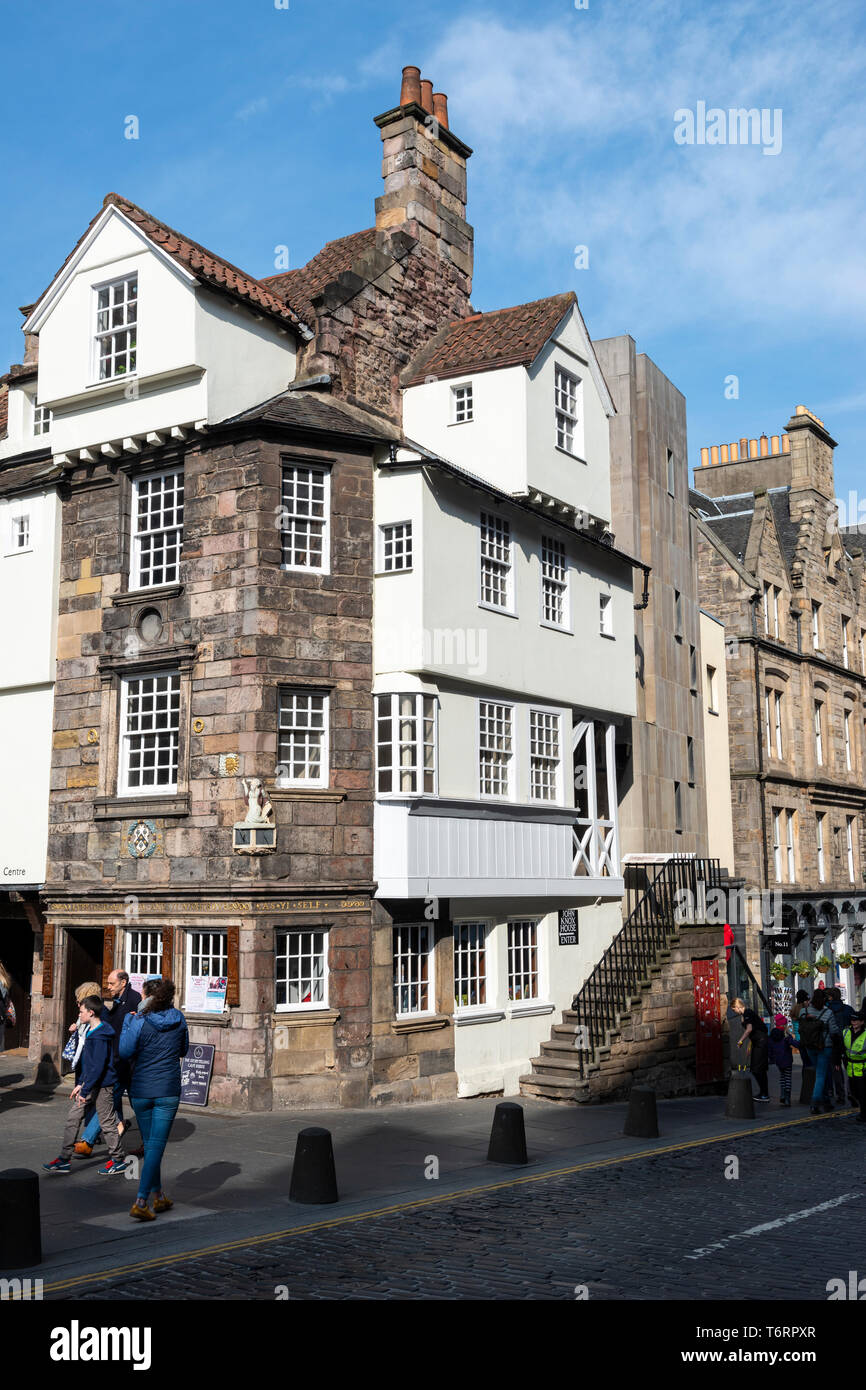 John Knox House sur la High Street, dans la vieille ville d'Édimbourg, Écosse, Royaume-Uni Banque D'Images