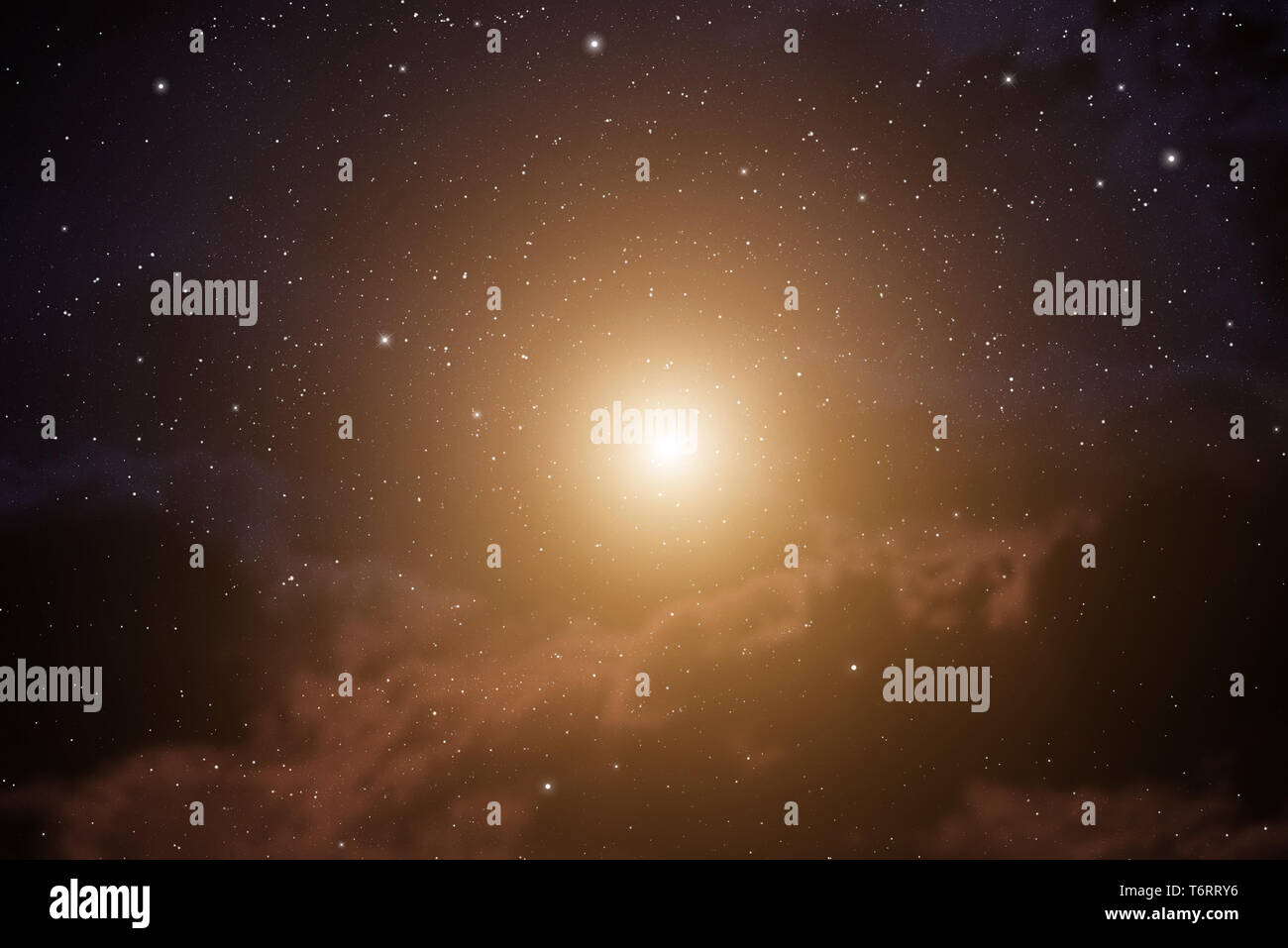 Arrière-plan de l'espace avec nebula et les étoiles. Banque D'Images