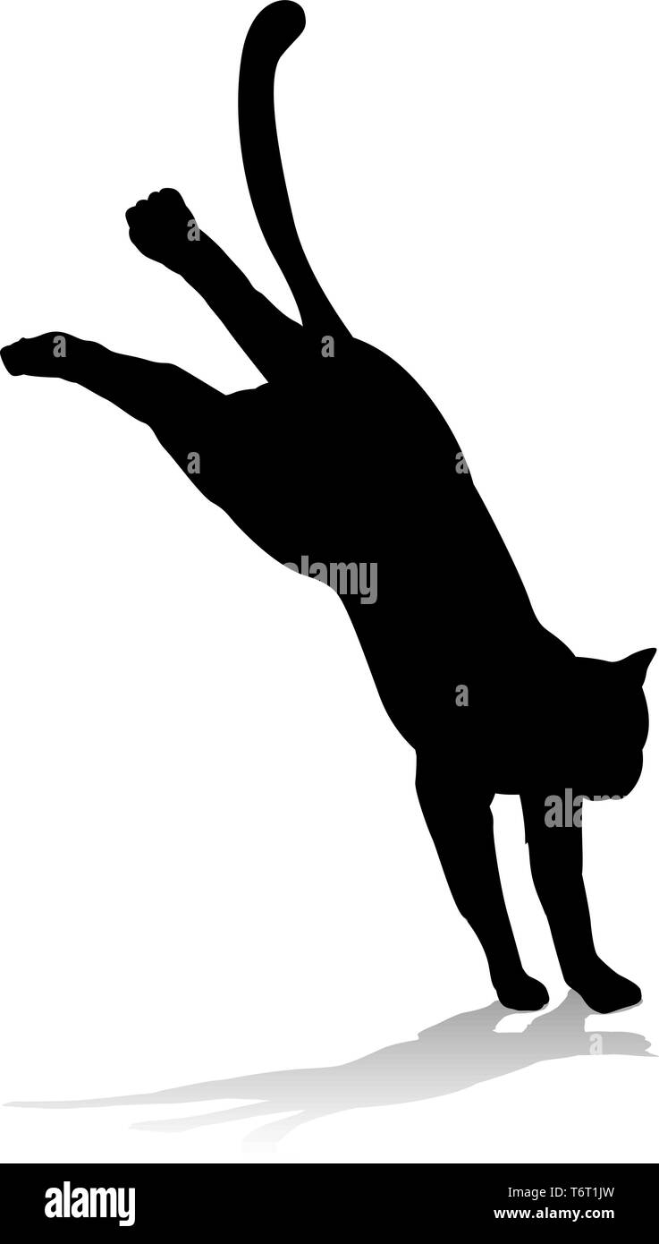 Silhouette de chat Animal Illustration de Vecteur