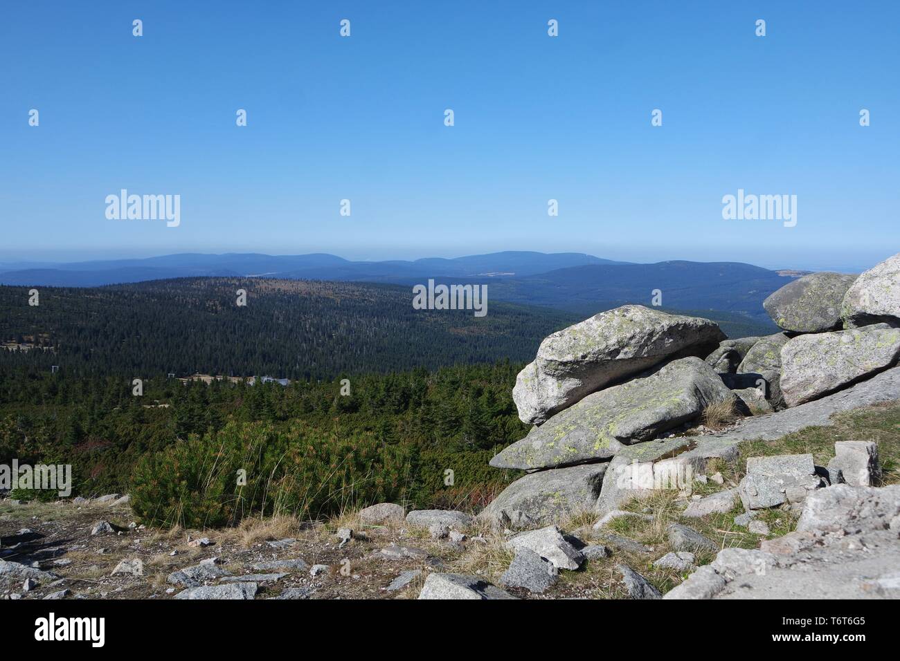 Monts des Géants. Vue depuis l'Szrenica Banque D'Images