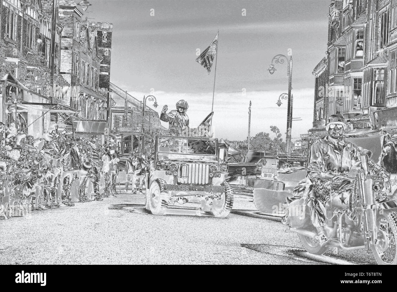 Festival de la quarantaine de Colwyn Bay, Pays de Galles. Les images ont un effet Chrome Banque D'Images