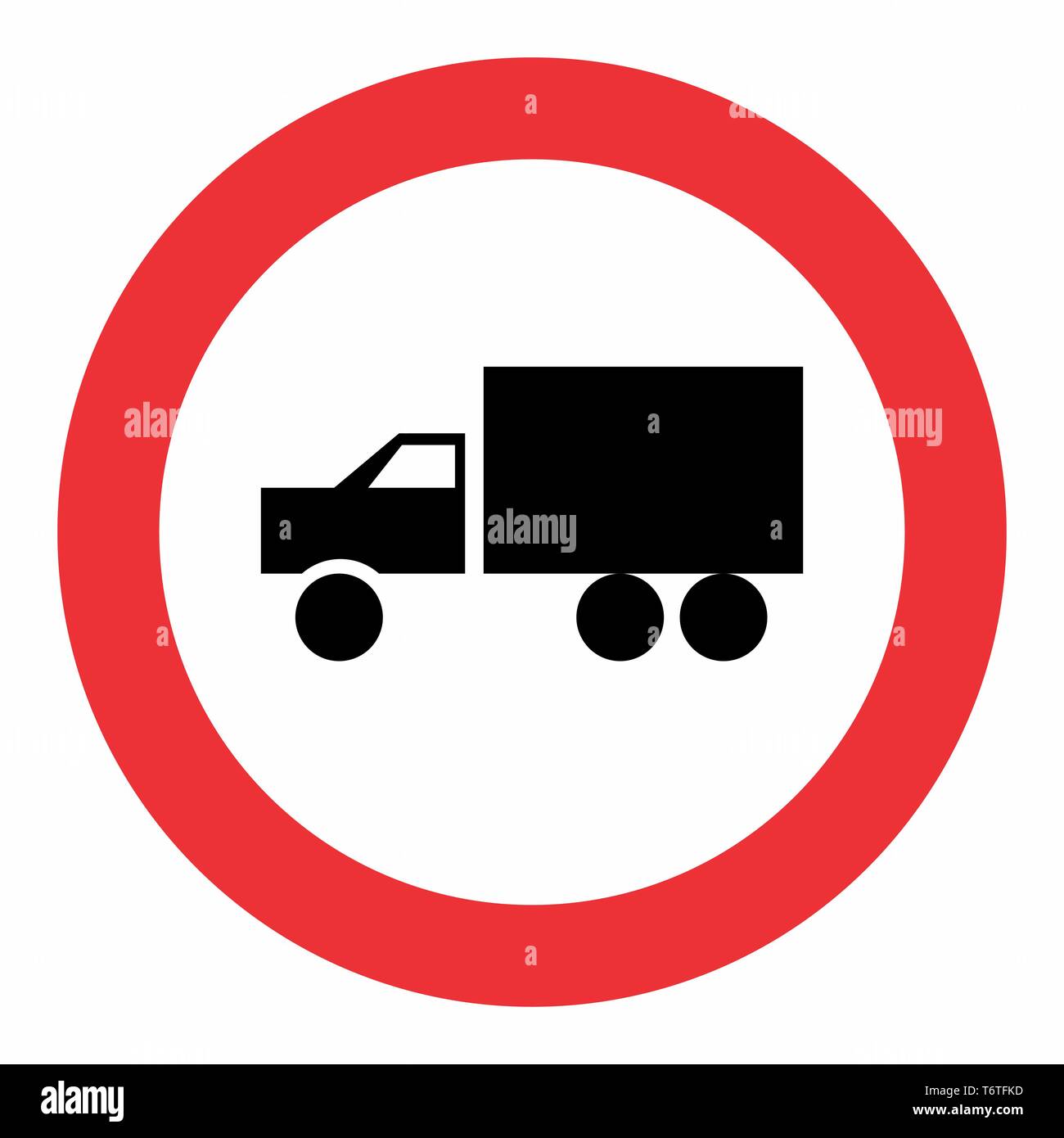 Illustration du panneau de circulation de camions admis sur fond blanc Illustration de Vecteur