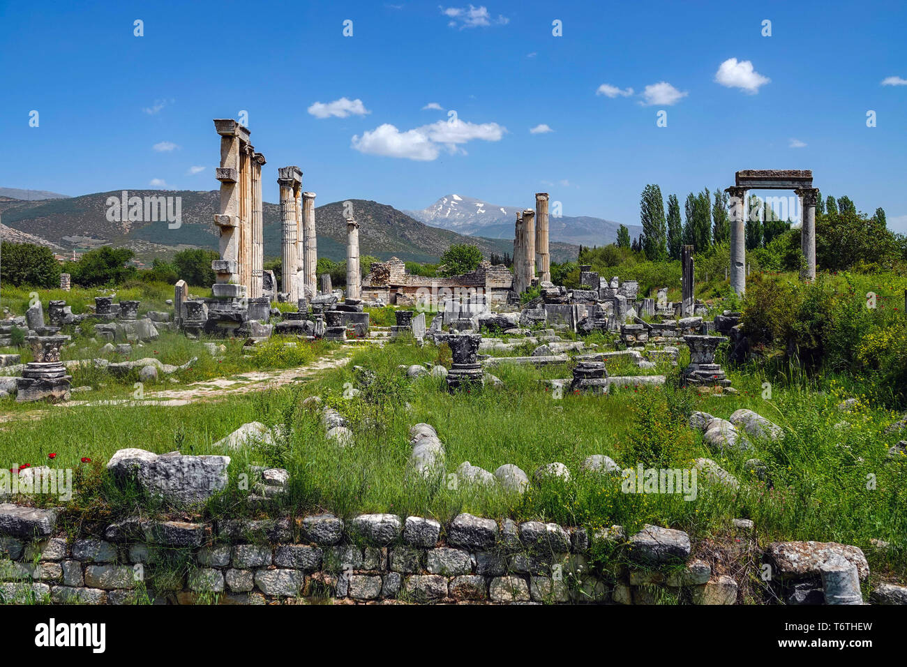 Temple d'Aphrodite Aphrodisias, vestiges romains, site du patrimoine mondial de l'UNESCO, l'ouest de la Turquie Banque D'Images