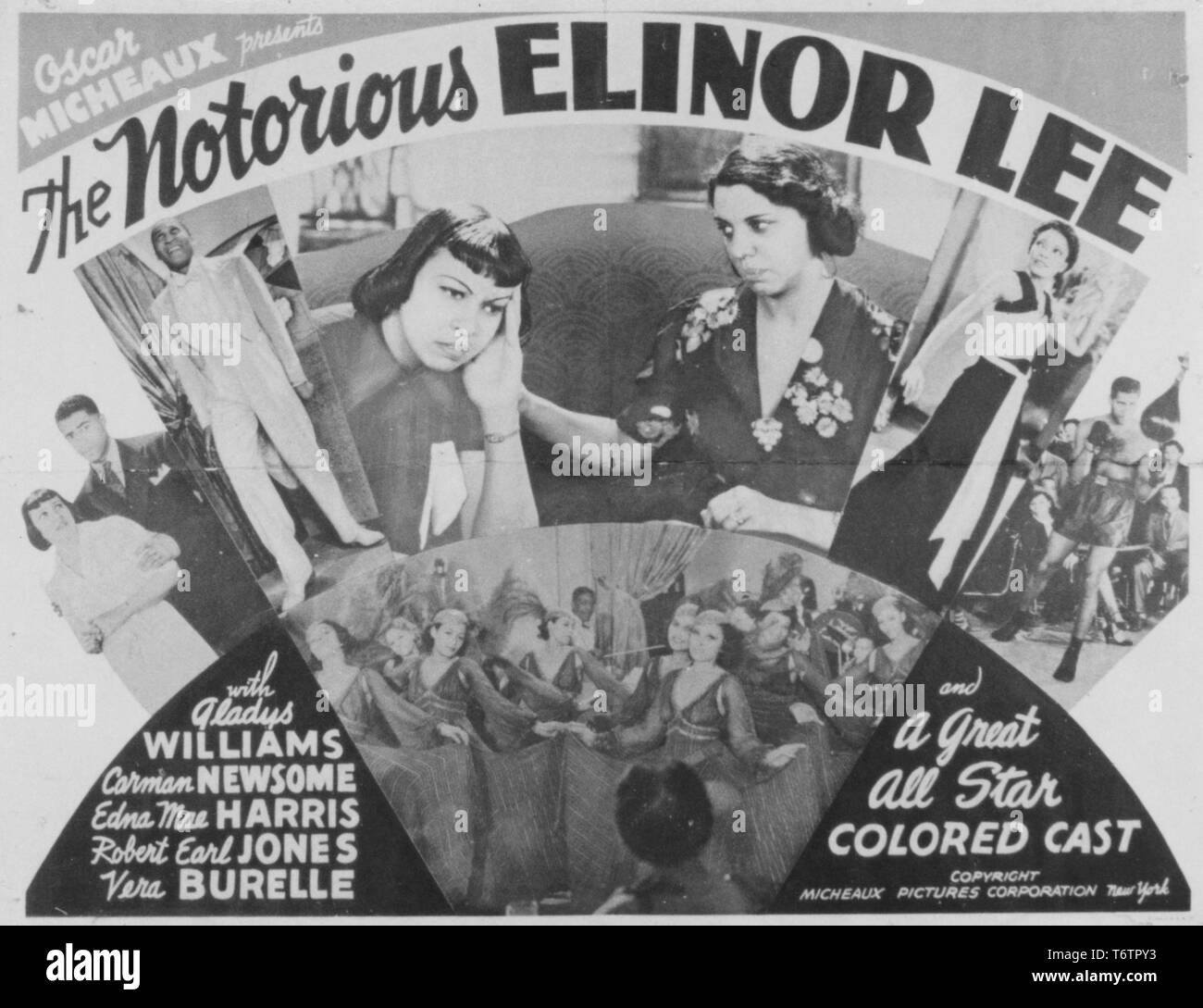 Photo de l'entrée pour carte Oscar Micheaux's 1940 motion photo 'le fameux Elinor Lee', 1940. À partir de la Bibliothèque publique de New York. () Banque D'Images