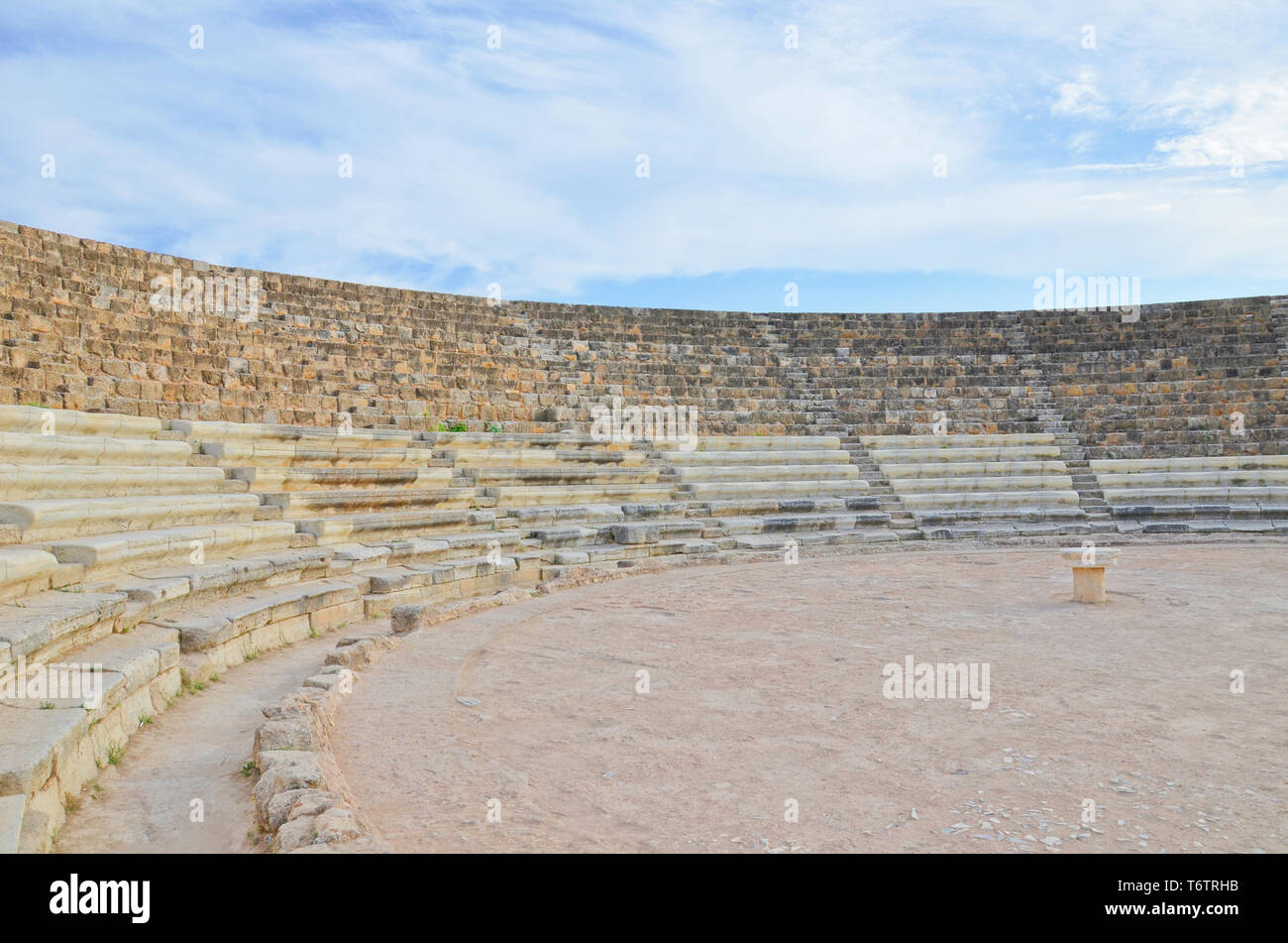 Ruines du théâtre antique de Salamine chypriote turque, Chypre du Nord. Salamine était le grec ancien cité-état. Attraction touristique populaire et l'un des plus importants dans le pays. Banque D'Images