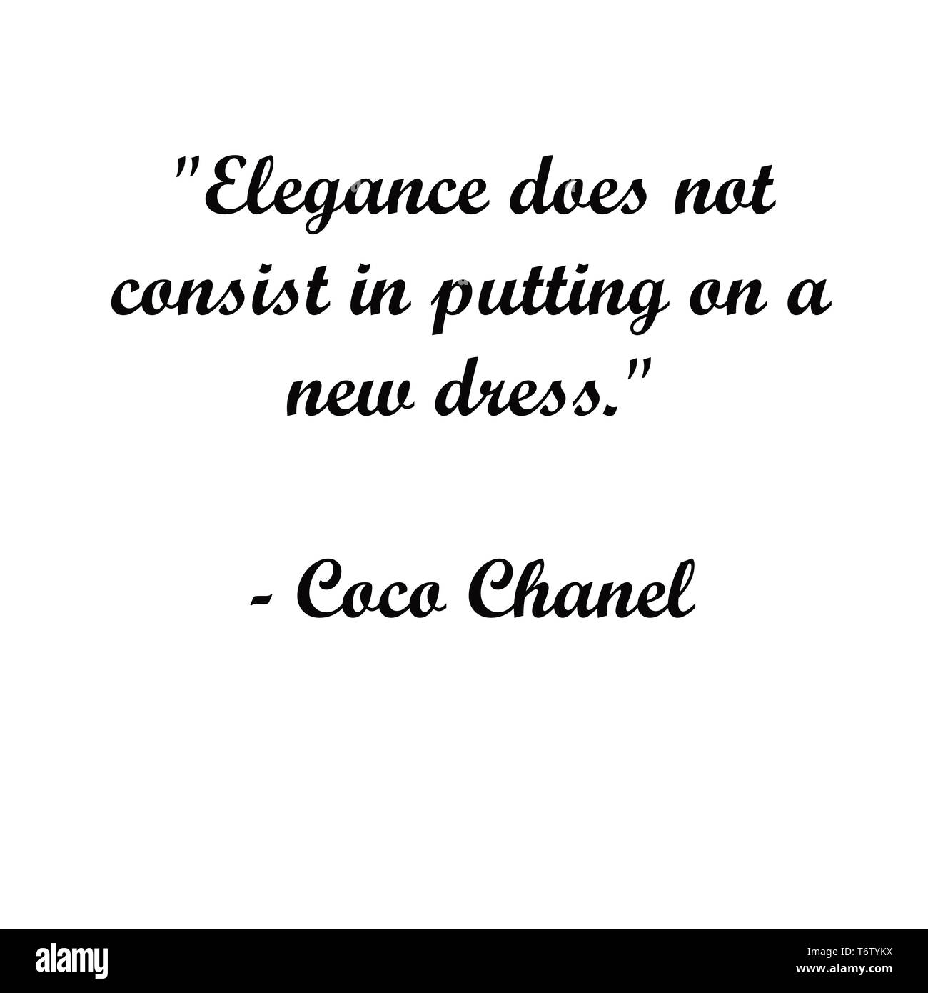 Coco chanel quotes Banque de photographies et d'images à haute résolution -  Alamy