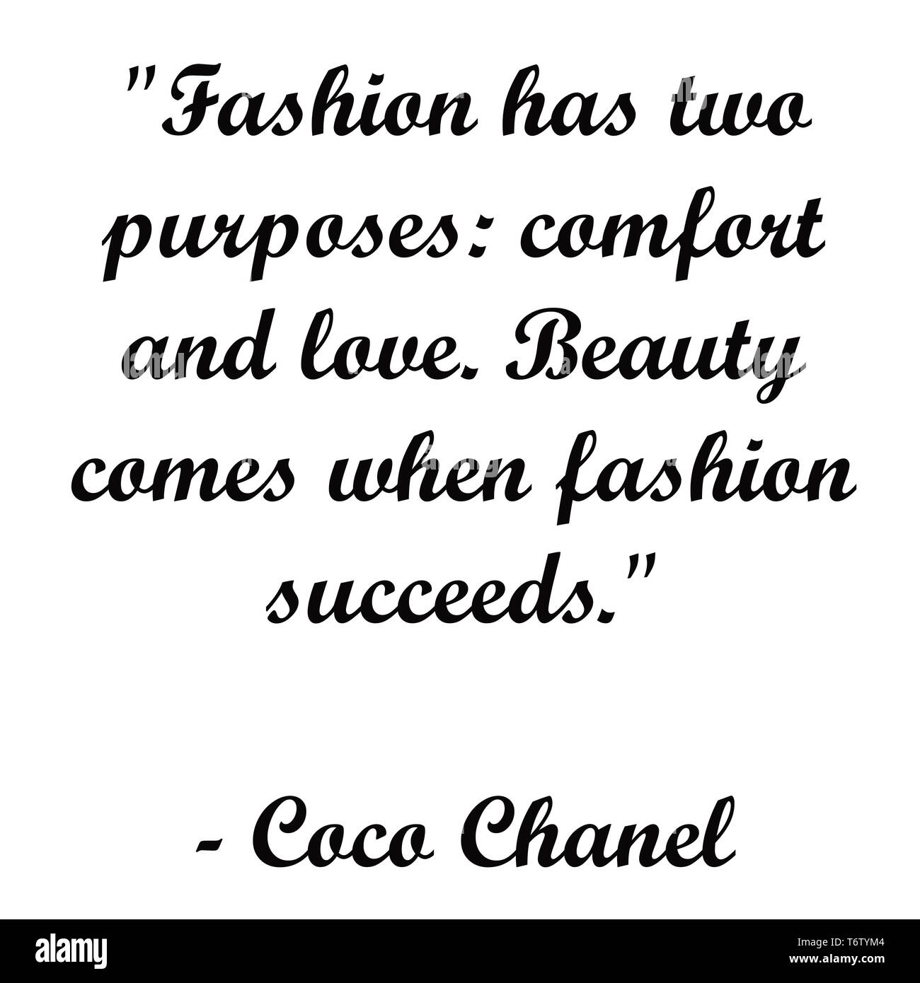 Citations de Coco Chanel d'inspiration.. Typographie moderne pour l'artiste, des cartes-cadeaux, web, poster, tissu,papier peint et d'autres design. Banque D'Images