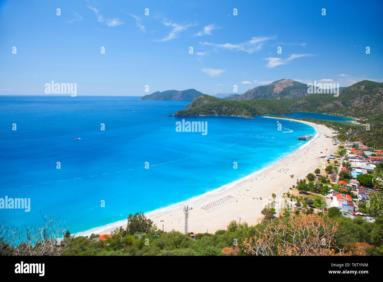 Vue aérienne de Blue Lagoon à Ölüdeniz, Turquie Banque D'Images