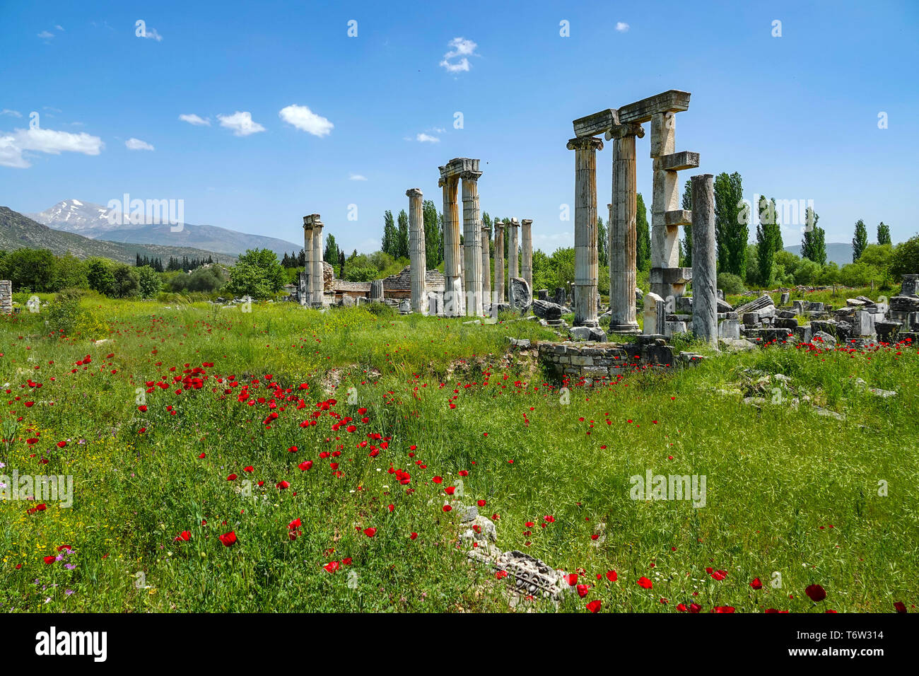Temple d'Aphrodite Aphrodisias, vestiges romains, site du patrimoine mondial de l'UNESCO, l'ouest de la Turquie Banque D'Images