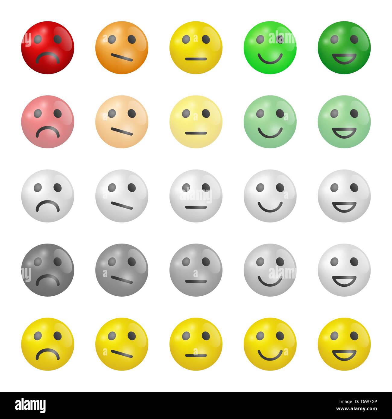 Ensemble d'icônes emoji télévision. Illustration vecteur à trois dimensions. Heureux, Triste et l'humeur. Vote d'icons set. Illustration de Vecteur