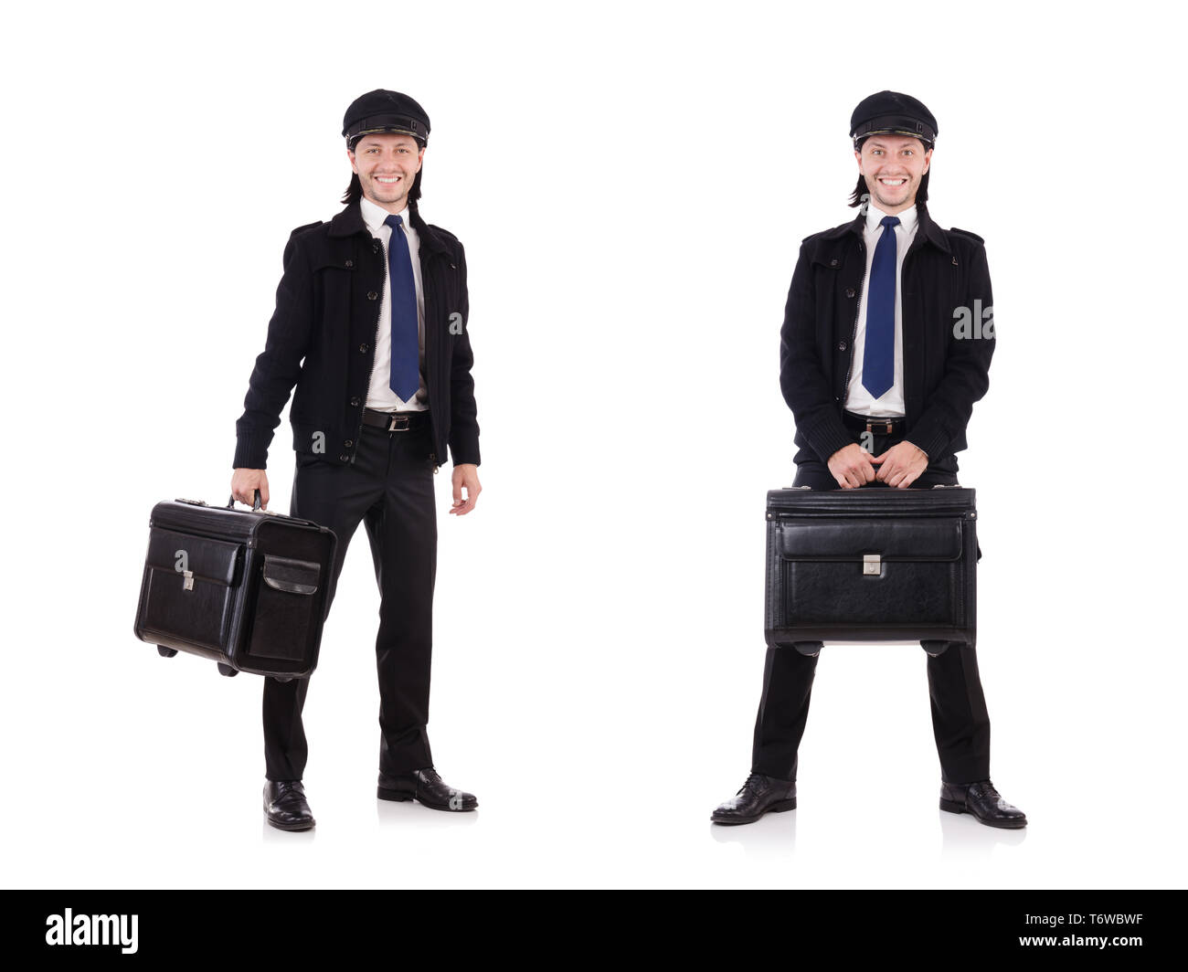 Funny pilot isolated on white Banque D'Images