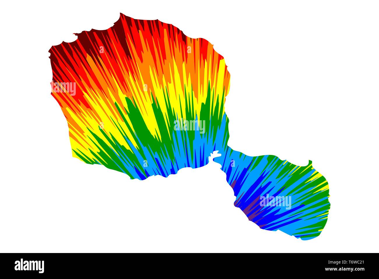 Tahiti - carte est conçu rainbow abstract colorful pattern, Otaheite carte de l'ile fait d'explosion de couleurs, Illustration de Vecteur
