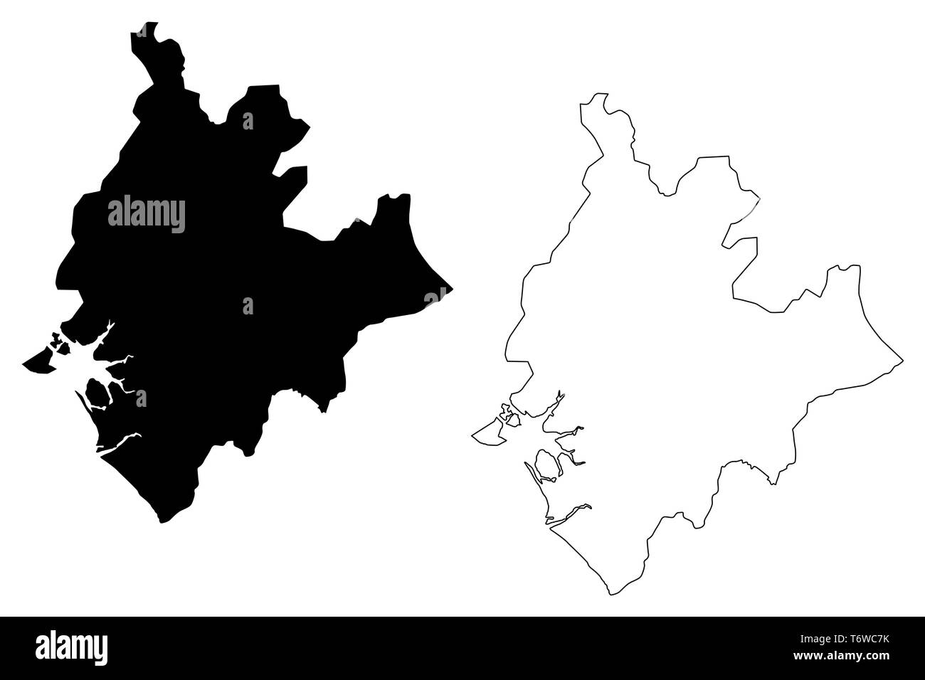 Région du littoral (régions du Cameroun, République du Cameroun) map vector illustration, scribble sketch carte du Littoral Illustration de Vecteur