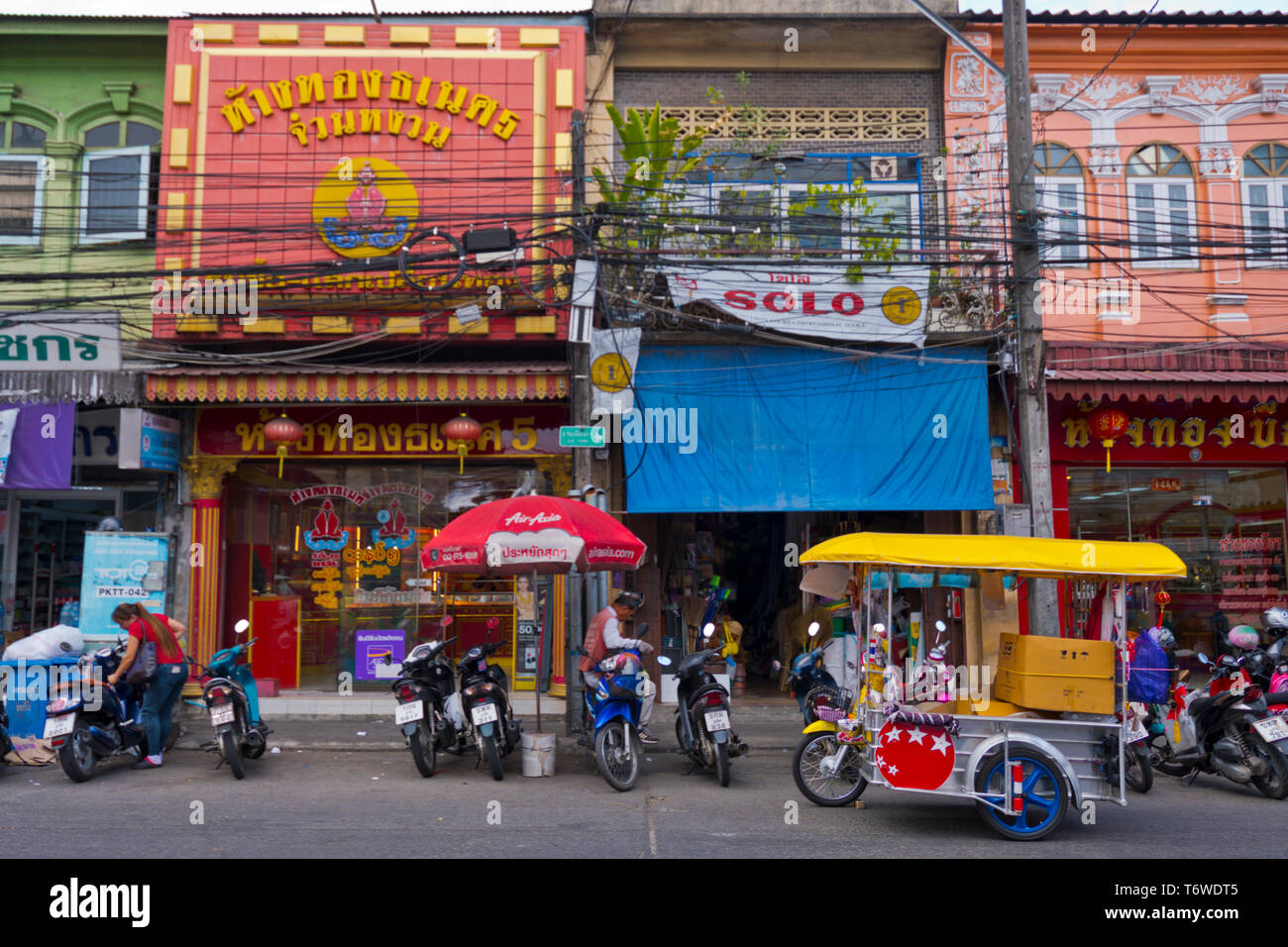 Ranong Road, Old Town, la ville de Phuket, Thaïlande Banque D'Images