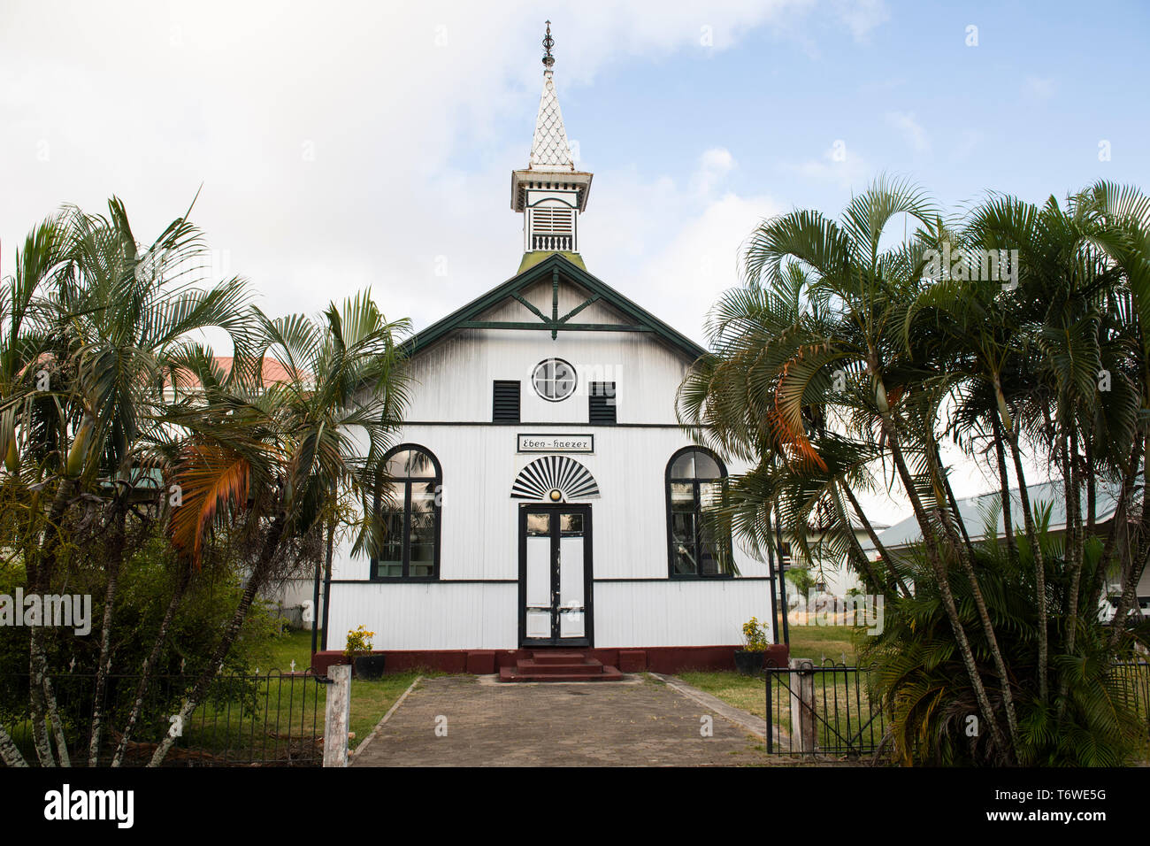 L'architecture en bois, Nieuw-Nickerie, Suriname Banque D'Images
