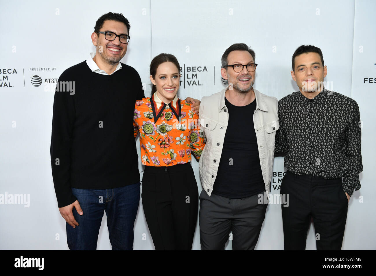 Sam Esmail, Carly Chaikin, Christian Slater et Rami Malek assister aux pourparlers Tribeca - un adieu à M. Robot - 2019 Tribeca Film Festival au Printemps Studi Banque D'Images