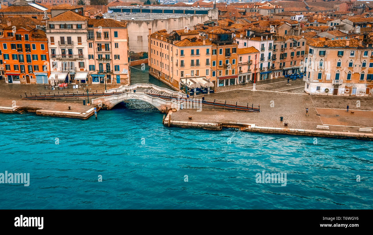 Paysage urbain de Venise le long de Lagune de Venise, Italie Banque D'Images