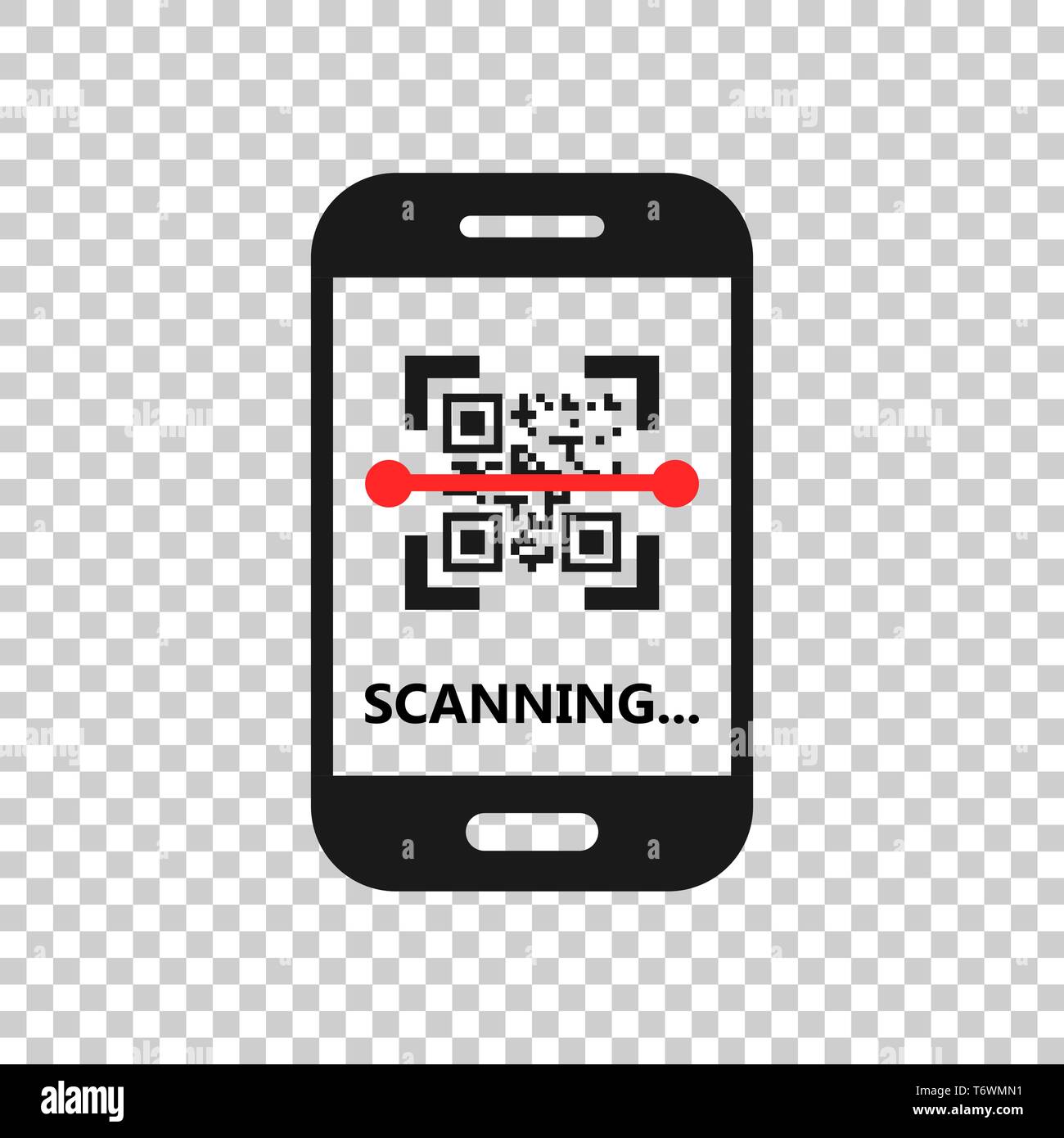 Qr Code Scanner Icône Téléphone Transparent Dans Le Style