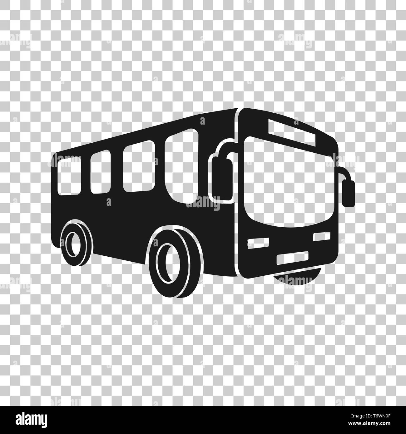 L'icône d'autobus scolaires dans le style transparent. Autobus vector illustration sur fond isolé. Concept d'affaires du transport en autocar. Illustration de Vecteur