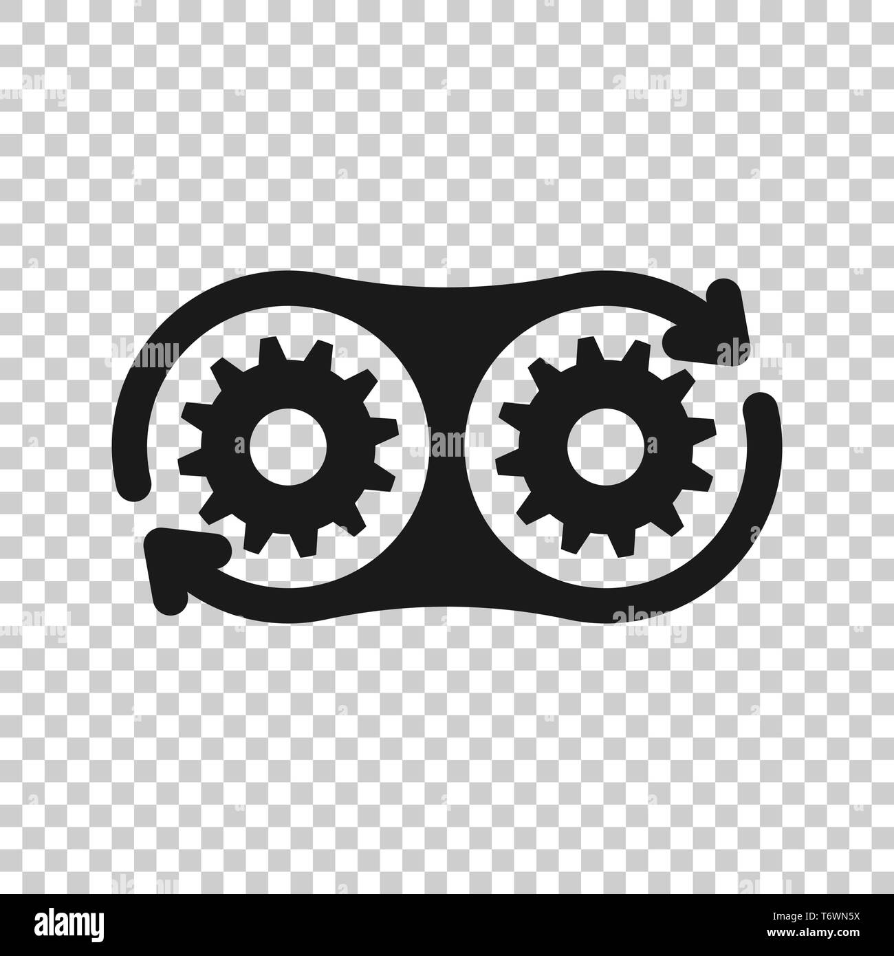 L'icône de style de développement transparent. Vector illustration Devops isolé sur fond. Cog avec flèche concept d'entreprise. Illustration de Vecteur