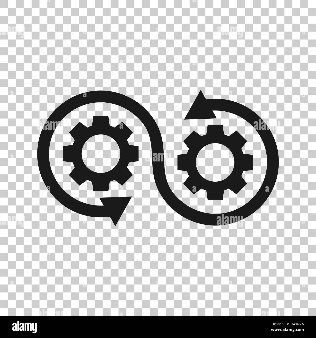 L'icône de style de développement transparent. Vector illustration Devops isolé sur fond. Cog avec flèche concept d'entreprise. Illustration de Vecteur