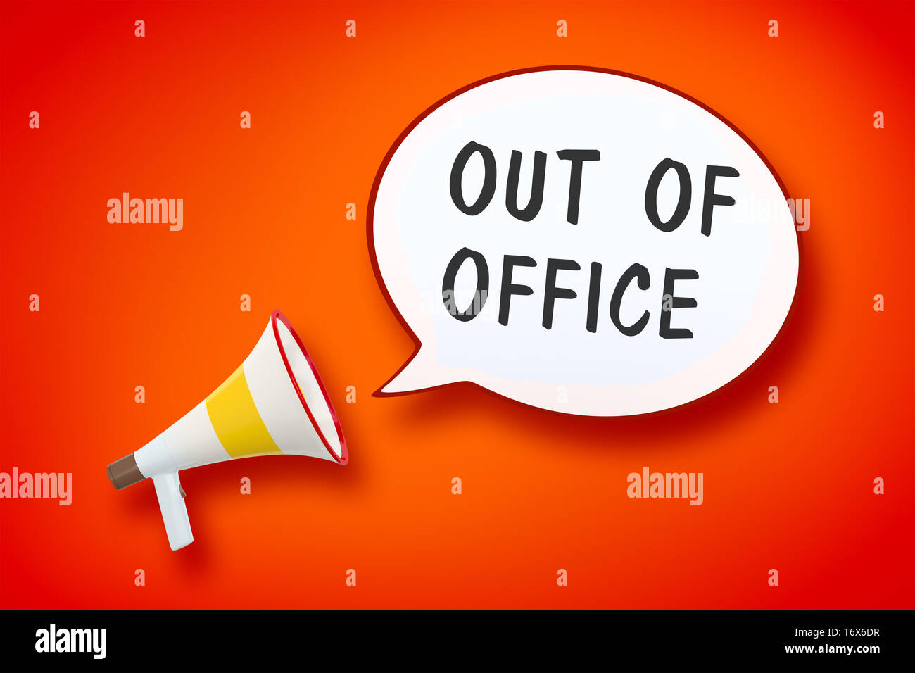 Mégaphone et bulle Banque D'Images