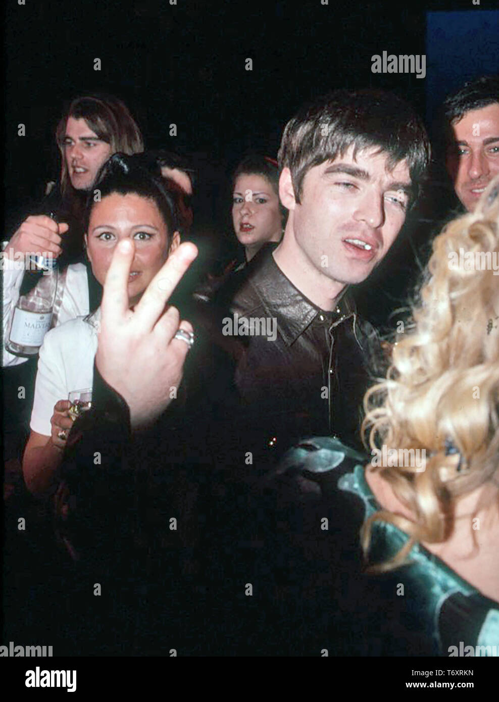 Groupe de rock anglais OASIS Liam Gallagher avec environ 1996 Banque D'Images