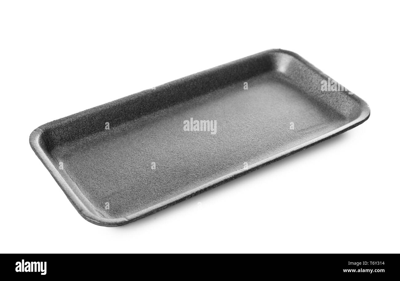 Récipient vide sur fond blanc. Le service alimentaire Banque D'Images