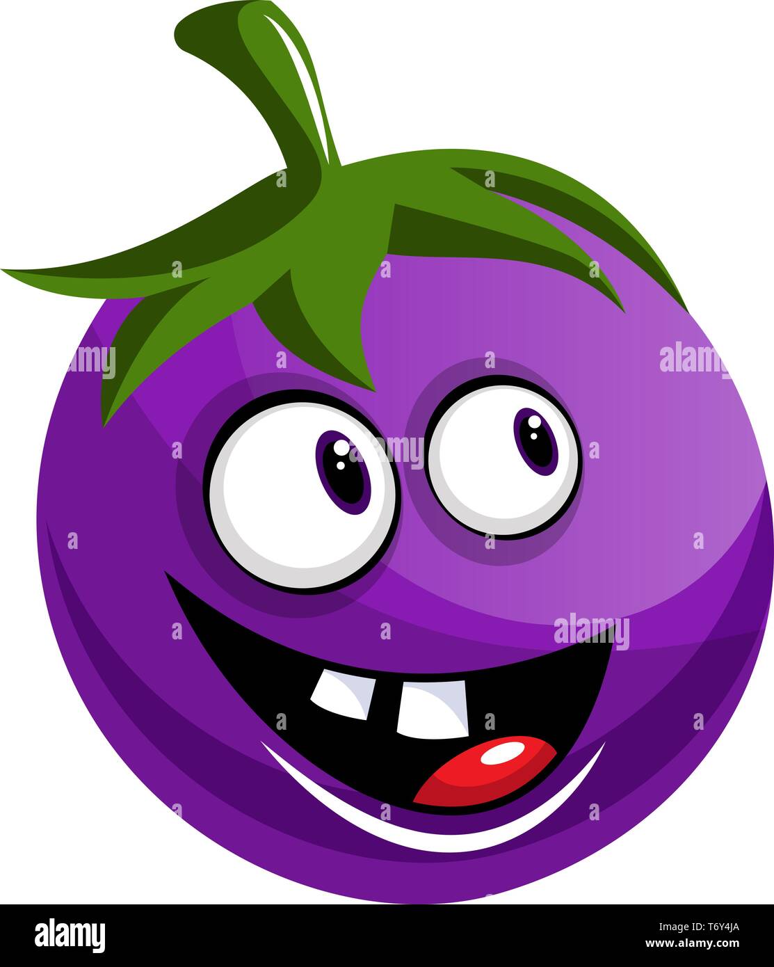 Vector illustration brinjal joyeuse sur fond blanc Illustration de Vecteur