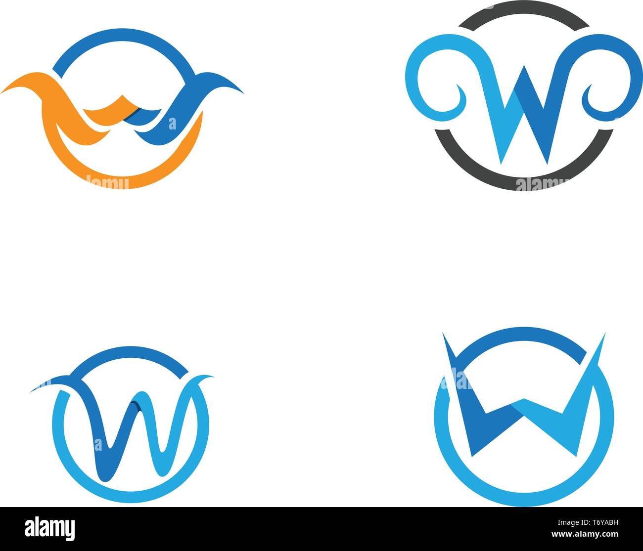 Les lettres W et logo d'affaires modèle de symboles Illustration de Vecteur