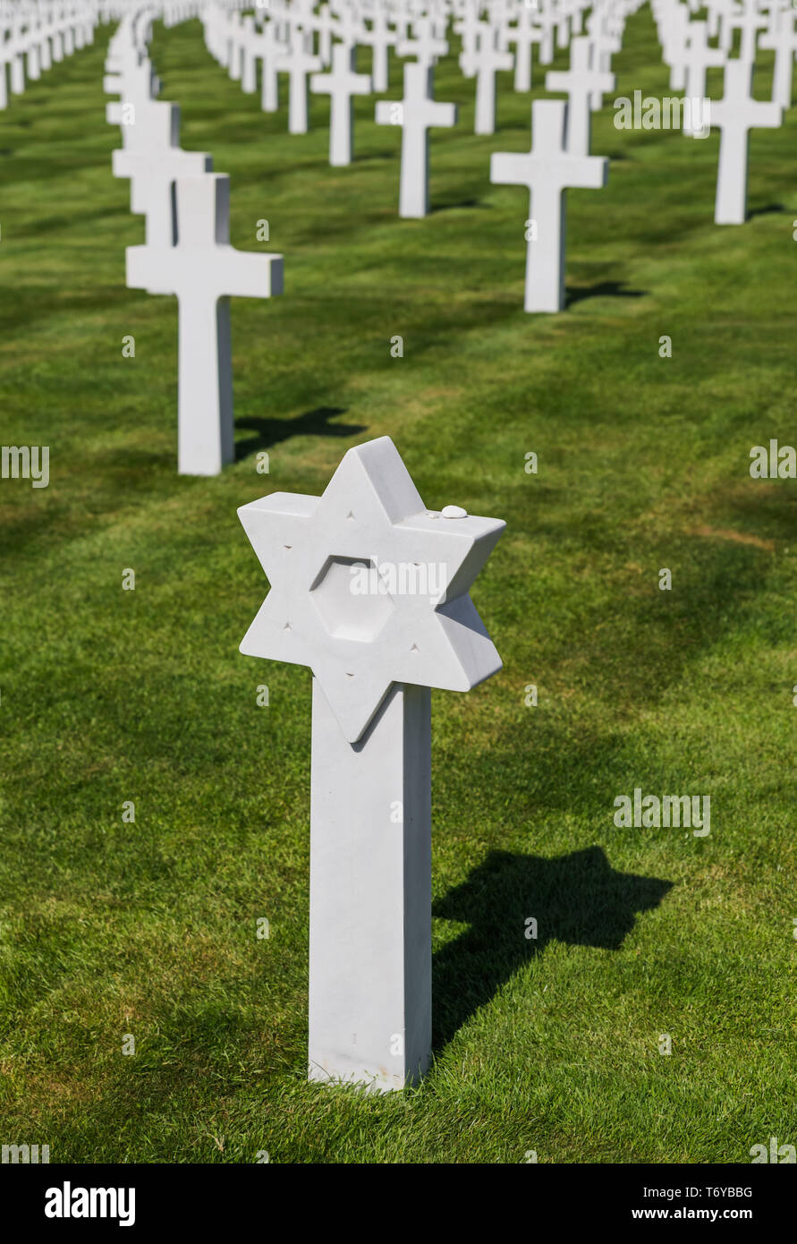 Cimetière Mémorial américain de la Seconde Guerre mondiale au Luxembourg Banque D'Images